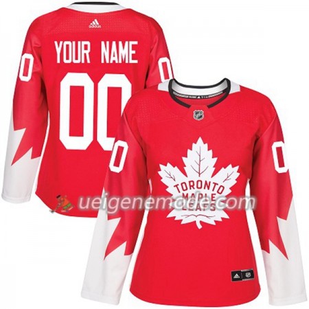Dame Eishockey Toronto Maple Leafs Custom Adidas 2017-2018 Rot Alternate Authentic